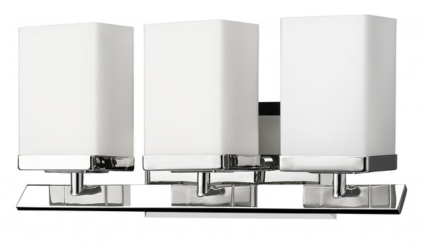 Homeroots Three Light Silver Frosted Glass Wall Sconce   398727