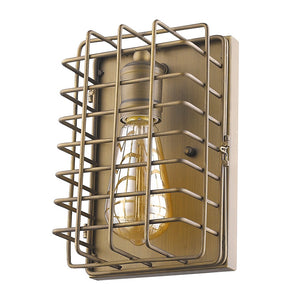 Homeroots Light Gold Cage Wall Sconce   398732