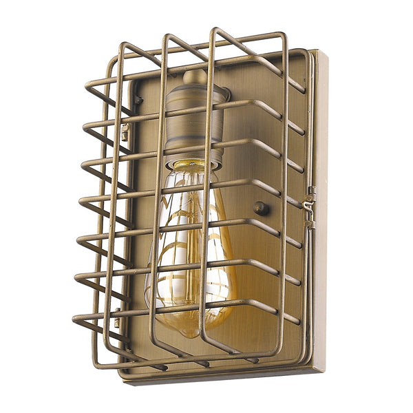 Homeroots Light Gold Cage Wall Sconce   398732