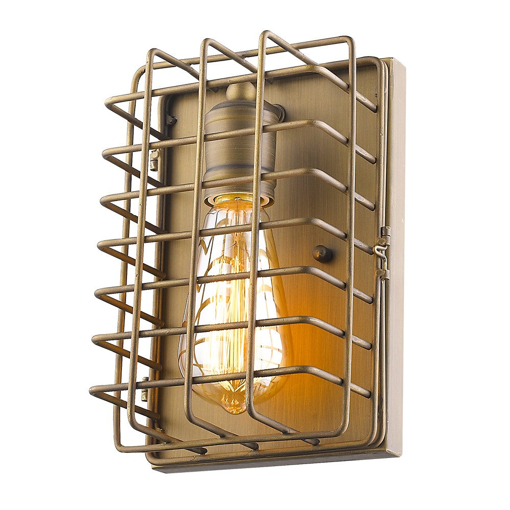 Homeroots Light Gold Cage Wall Sconce   398732
