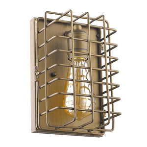Homeroots Light Gold Cage Wall Sconce   398732