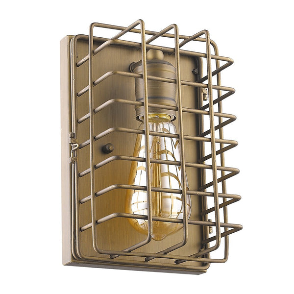 Homeroots Light Gold Cage Wall Sconce   398732