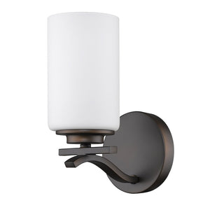 Homeroots One Light Bronze And Glass Wall Sconce   398733