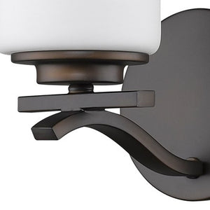 Homeroots One Light Bronze And Glass Wall Sconce   398733