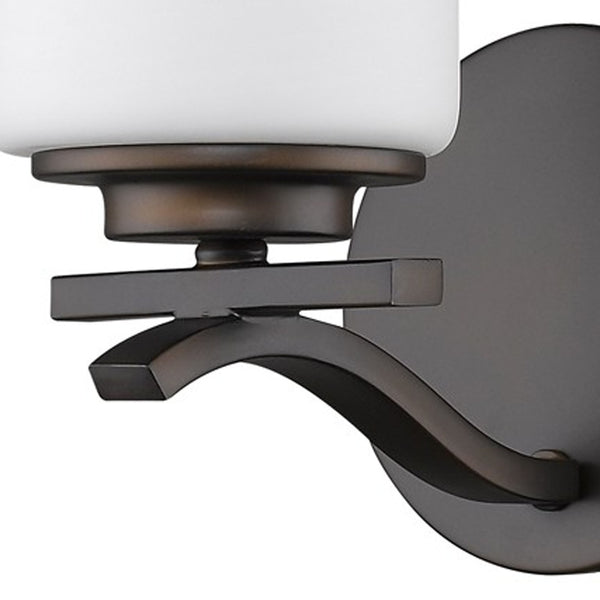 Homeroots One Light Bronze And Glass Wall Sconce   398733