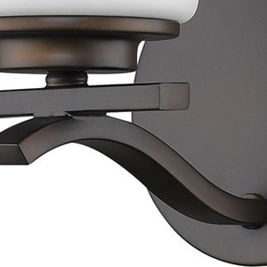 Homeroots One Light Bronze And Glass Wall Sconce   398733