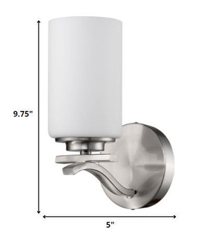 Homeroots One Light Silver And Glass Wall Sconce   398734