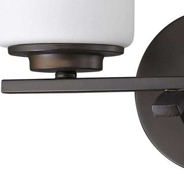 Homeroots Two Light Bronze And Glass Wall Sconce   398735