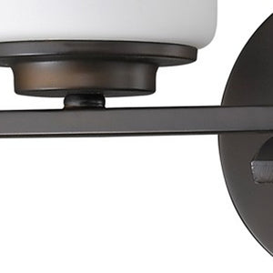 Homeroots Two Light Bronze And Glass Wall Sconce   398735