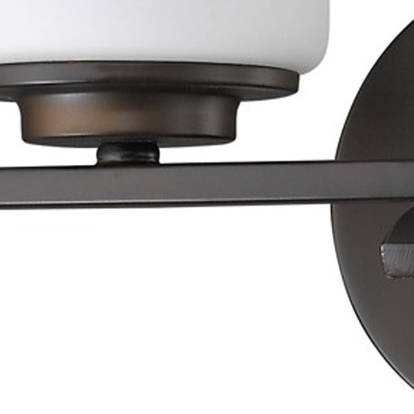 Homeroots Two Light Bronze And Glass Wall Sconce   398735