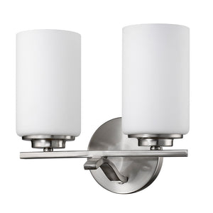Homeroots Two Light Silver And Glass Wall Sconce   398736