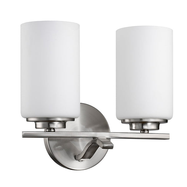 Homeroots Two Light Silver And Glass Wall Sconce   398736