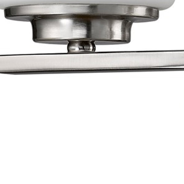 Homeroots Two Light Silver And Glass Wall Sconce   398736