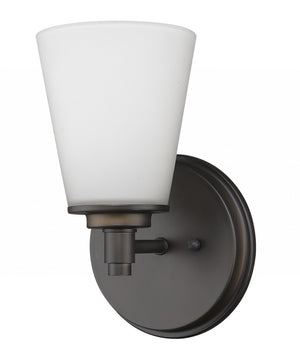 Homeroots Bronze Wall Light With Frosted Glass Shade   398739