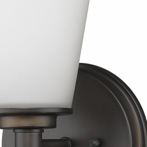 Homeroots Bronze Wall Light With Frosted Glass Shade   398739