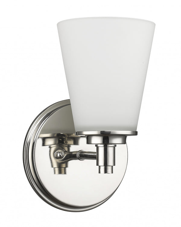 Homeroots Silver Wall Light With Frosted Glass Shade   398740