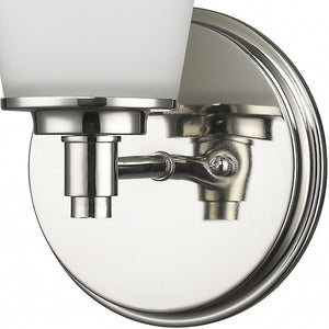 Homeroots Silver Wall Light With Frosted Glass Shade   398740