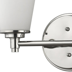 Homeroots Two Light Silver Wall Light With Frosted Glass Shade   398742