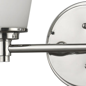 Homeroots Two Light Silver Wall Light With Frosted Glass Shade   398742