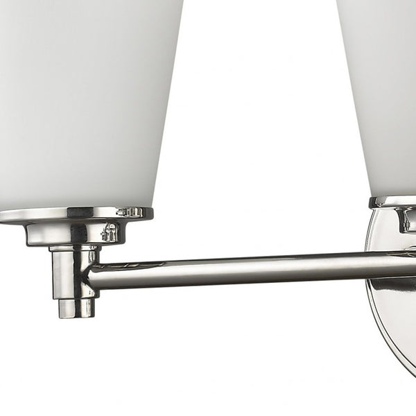 Homeroots Three Light Silver Wall Light With Frosted Glass Shade   398744