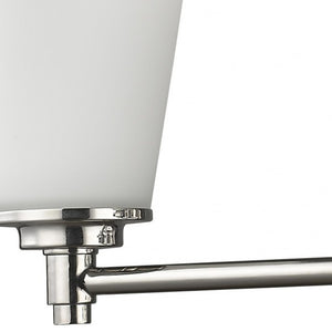 Homeroots Three Light Silver Wall Light With Frosted Glass Shade   398744