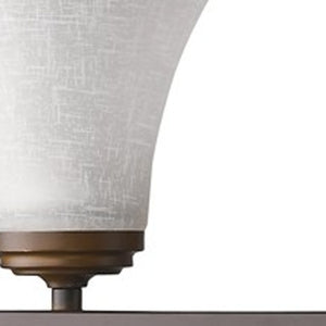 Homeroots Three Light Bronze Wall Light With Tapered Glass Shade   398751