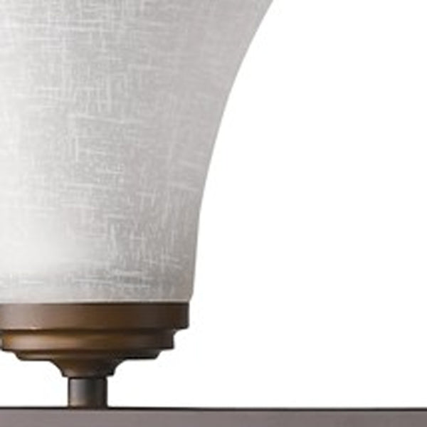 Homeroots Three Light Bronze Wall Light With Tapered Glass Shade   398751