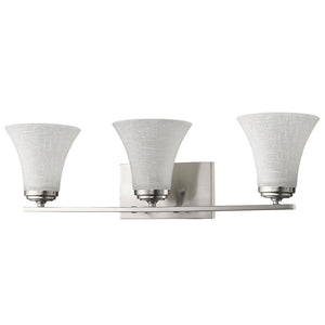 Homeroots Three Light Silver Wall Light With Tapered Glass Shade   398752