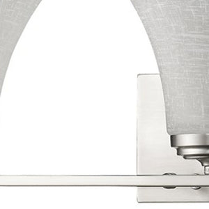 Homeroots Three Light Silver Wall Light With Tapered Glass Shade   398752