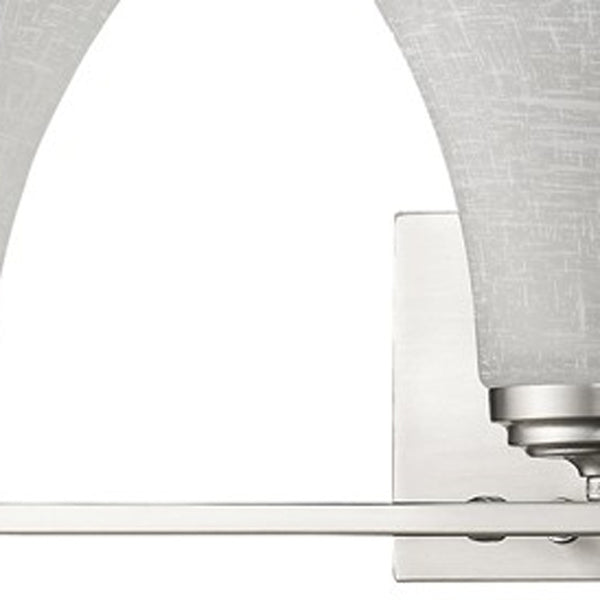 Homeroots Three Light Silver Wall Light With Tapered Glass Shade   398752