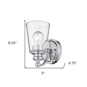 Homeroots One Light Silver Glass Shade Wall Sconce   398758