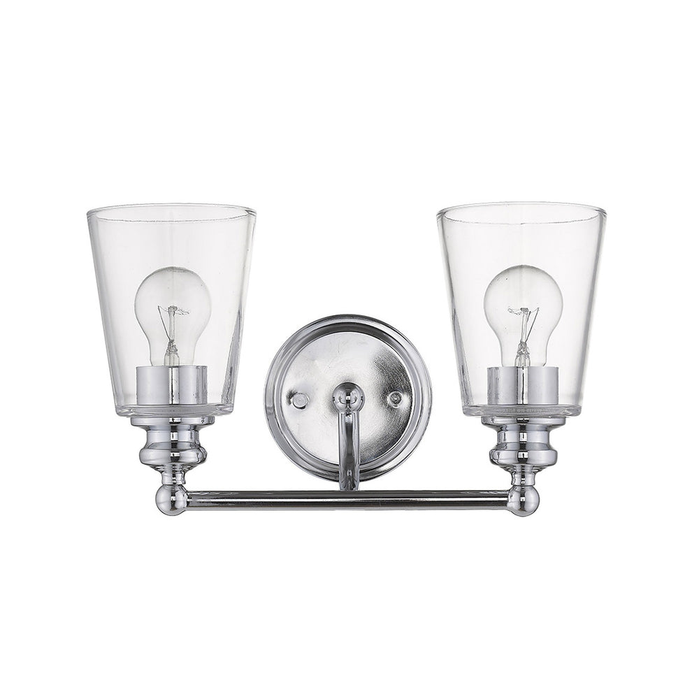Homeroots Two Light Silver Glass Shade Wall Sconce   398761
