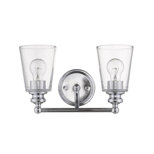Homeroots Two Light Silver Glass Shade Wall Sconce   398761