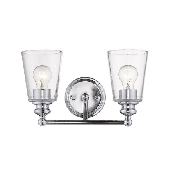Homeroots Two Light Silver Glass Shade Wall Sconce   398761