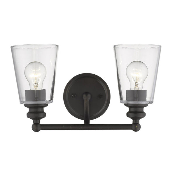 Homeroots Two Light Antique Bronze Glass Shade Wall Sconce   398762