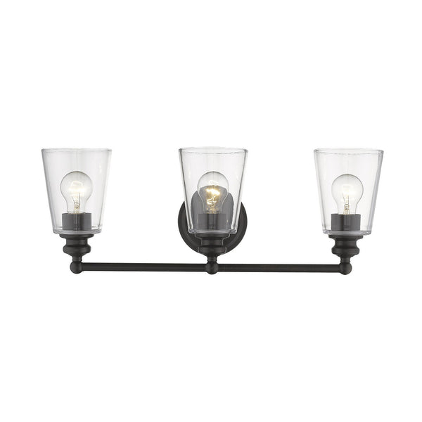 Homeroots Three Light Antique Bronze Glass Shade Wall Sconce   398765
