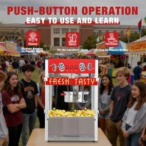 English Elm Commercial Retro Cinema Popcorn Machine 30 Oz Kettle 1650w for Parties and Theater Red W2841P337590