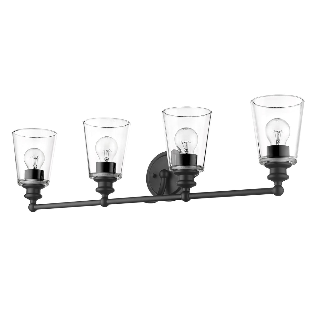 Homeroots Ceil 4-light Matte Black Vanity   398766