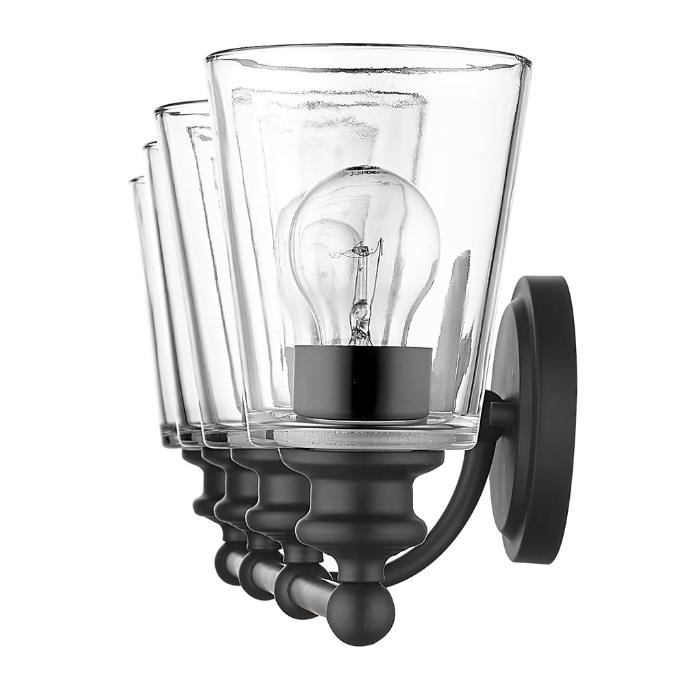 Homeroots Ceil 4-light Matte Black Vanity   398766