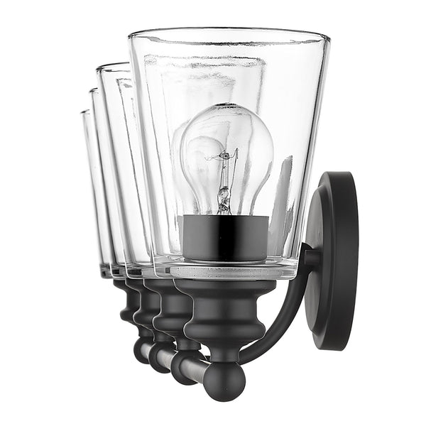 Homeroots Ceil 4-light Matte Black Vanity   398766