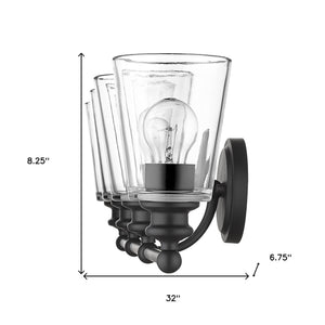 Homeroots Ceil 4-light Matte Black Vanity   398766