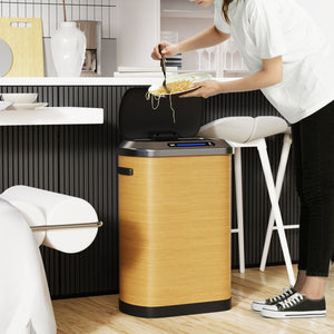 English Elm 50L Smart Sensor Trash Can with Silent Slow-Close Lid, 50L Stainless Steel Motion Bin for Kitchen W1550P154906