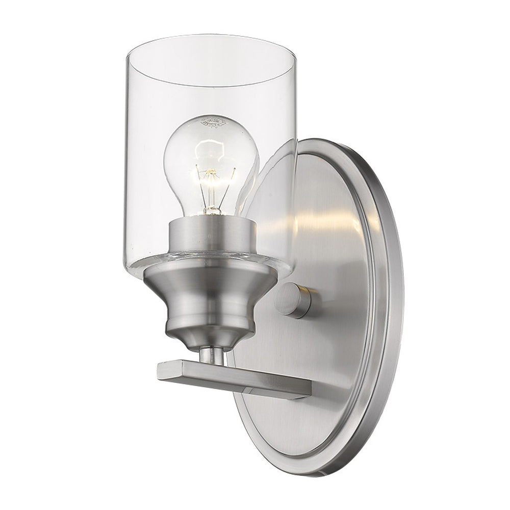 Homeroots One Light Silver Wall Light With Clear Glass Shade   398775