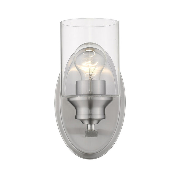 Homeroots One Light Silver Wall Light With Clear Glass Shade   398775