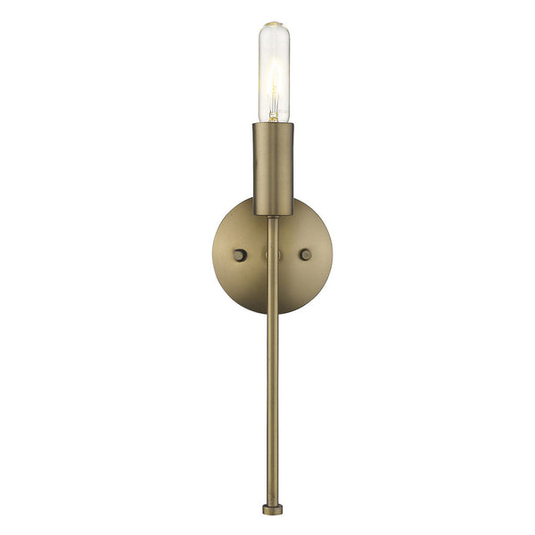Homeroots Dull Gold Narrow Bulb Wall Light   398787