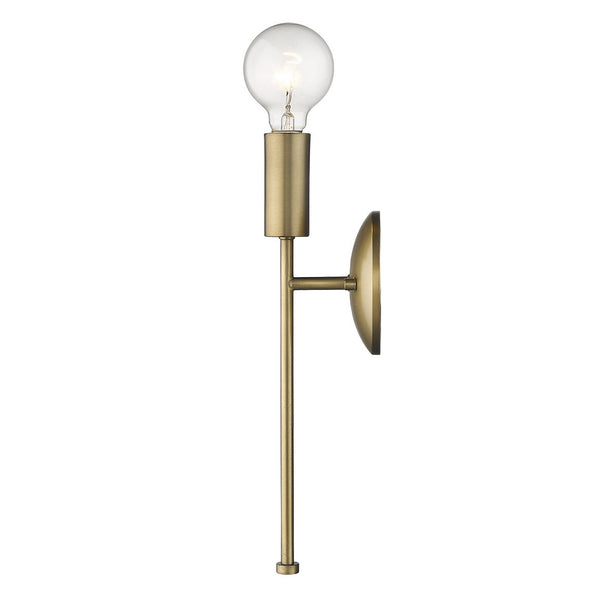 Homeroots Dull Gold Narrow Bulb Wall Light   398787