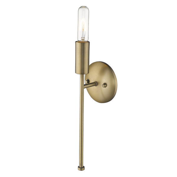 Homeroots Dull Gold Narrow Bulb Wall Light   398787