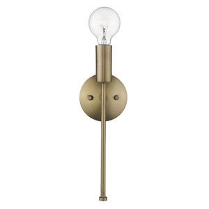 Homeroots Dull Gold Narrow Bulb Wall Light   398787