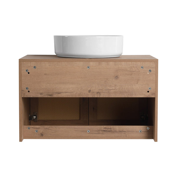 English Elm 30" Bathroom Vanity With Integrated Sink, Soft-Close Doors, & Modern Floating Design For Minimalist Space W999S00397