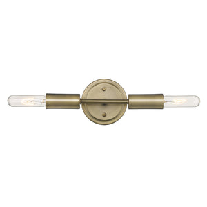 Homeroots Two Light Dull Gold Narrow Bulb Wall Light   398788